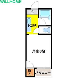 トマトハウス ワンルームの間取図画像