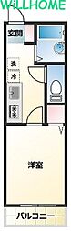岩出市曽屋アパート 1Kの間取図画像