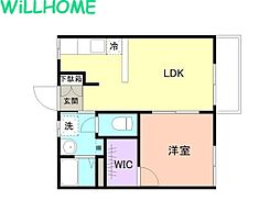 タウンハイツ葵 1LDKの間取図画像