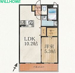 ユーミー三葛 1LDKの間取図画像