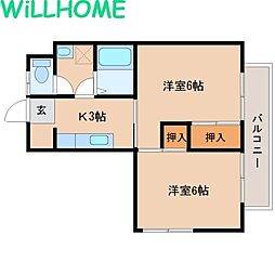 ユニバースアベニュー 2Kの間取図画像