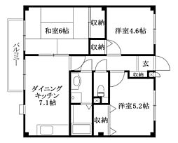 フォブールオオニシ 3DKの間取図画像