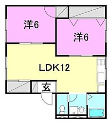ガーデンハイツA 2LDKの間取図画像