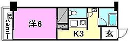 第2森ビル 1Kの間取図画像