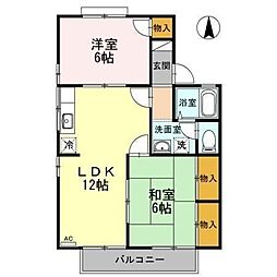 メゾンベルラルジュカトレア館 2LDKの間取図画像