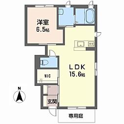 フォルテコート久万ノ台B 1LDKの間取図画像