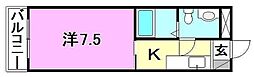ベルメゾン冨岡 1Kの間取図画像