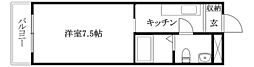 ベルメゾン冨岡 1Kの間取図画像