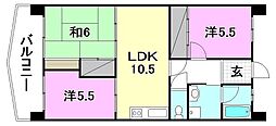セントヒルズ山越 3LDKの間取図画像