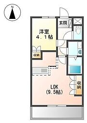 ベイサイドエスポワール 1LDKの間取図画像