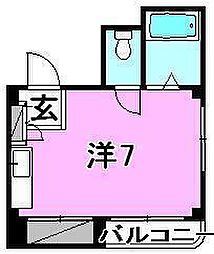 メゾン中一万 ワンルームの間取図画像
