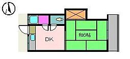 コーポ竹原 1Kの間取図画像