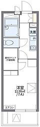 レオパレス松山保免 1Kの間取図画像