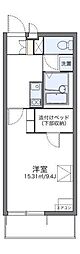 レオパレスリブェール 1Kの間取図画像