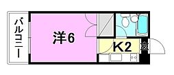 パーチェ4・2・3 1Kの間取図画像