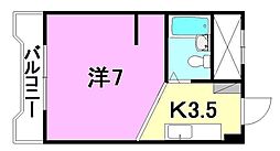 キジヤ千舟ビル 1Kの間取図画像
