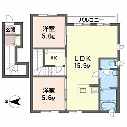 MAISONソレイユ 2LDKの間取図画像