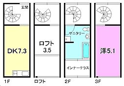 SPIRAL 1DKの間取図画像