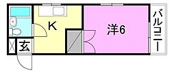 メゾンドゥトゥモロー 1Kの間取図画像