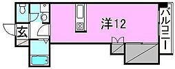 アビターレ松山 ワンルームの間取図画像