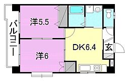 グランベール5 2DKの間取図画像
