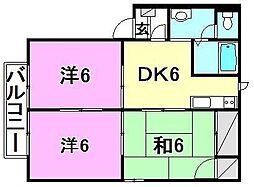 ラフレシア杉浦G 3DKの間取図画像