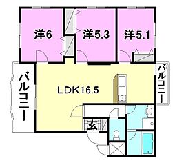 ブライムグッドウェーブ5 3LDKの間取図画像