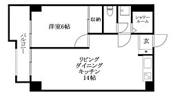 グレース空港通 1LDKの間取図画像