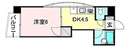 KBコート本町2 1DKの間取図画像
