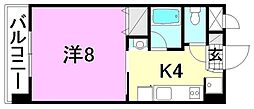 アイエム立花ビル 1Kの間取図画像