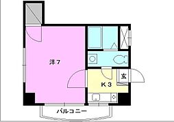 キャッスルEYA 1Kの間取図画像