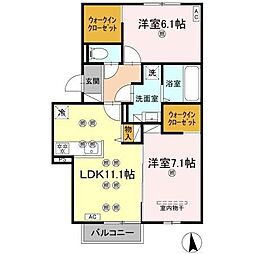 Maison Blanche 2LDKの間取図画像