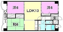 グランドール福音寺 3LDKの間取図画像