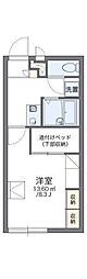 レオパレスユアーズ2 1Kの間取図画像
