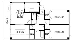 フォブール北井門A 3LDKの間取図画像