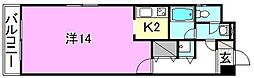 エイデンビル ワンルームの間取図画像