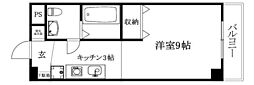 カローラ樽味 1Kの間取図画像