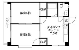 メゾン・ベネッセ 2DKの間取図画像