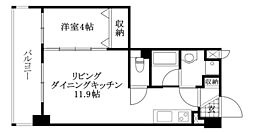 アーバン道後今市 1LDKの間取図画像