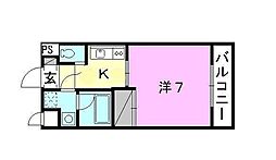 ハイツサンシャイン 1Kの間取図画像