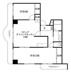ランドマーク一番町 2LDKの間取図画像
