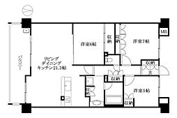 ウェリス持田レジデンス 3LDKの間取図画像