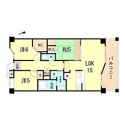 セレッソコート甲南山手森北町 3LDKの間取図画像