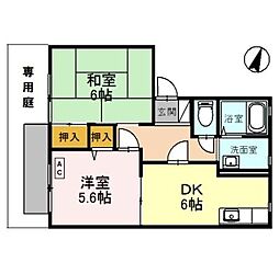 ディアス魚崎 2DKの間取図画像