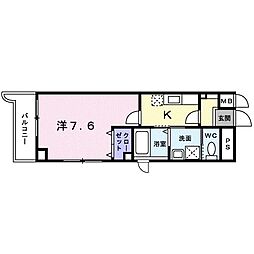 クラインハウス 1Kの間取図画像