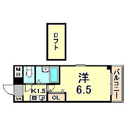 ローテローゼ本山 1Kの間取図画像
