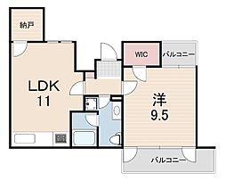 岡本Rd12 1LDKの間取図画像