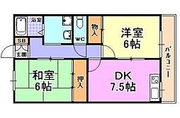 ガーデンハイツ芦屋 2LDKの間取図画像