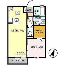 ウェルフェア魚崎 1LDKの間取図画像