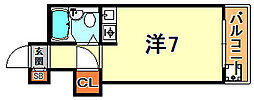 グレイス芦屋 ワンルームの間取図画像